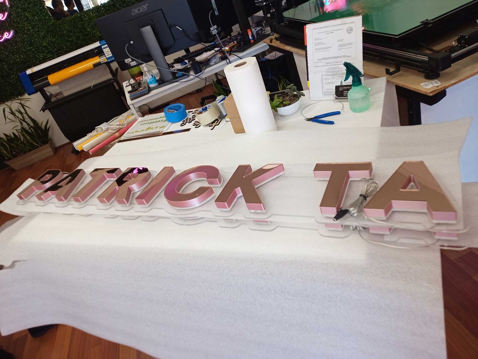 Patrick Ta Rose Gold 3D Printed Channel Letters