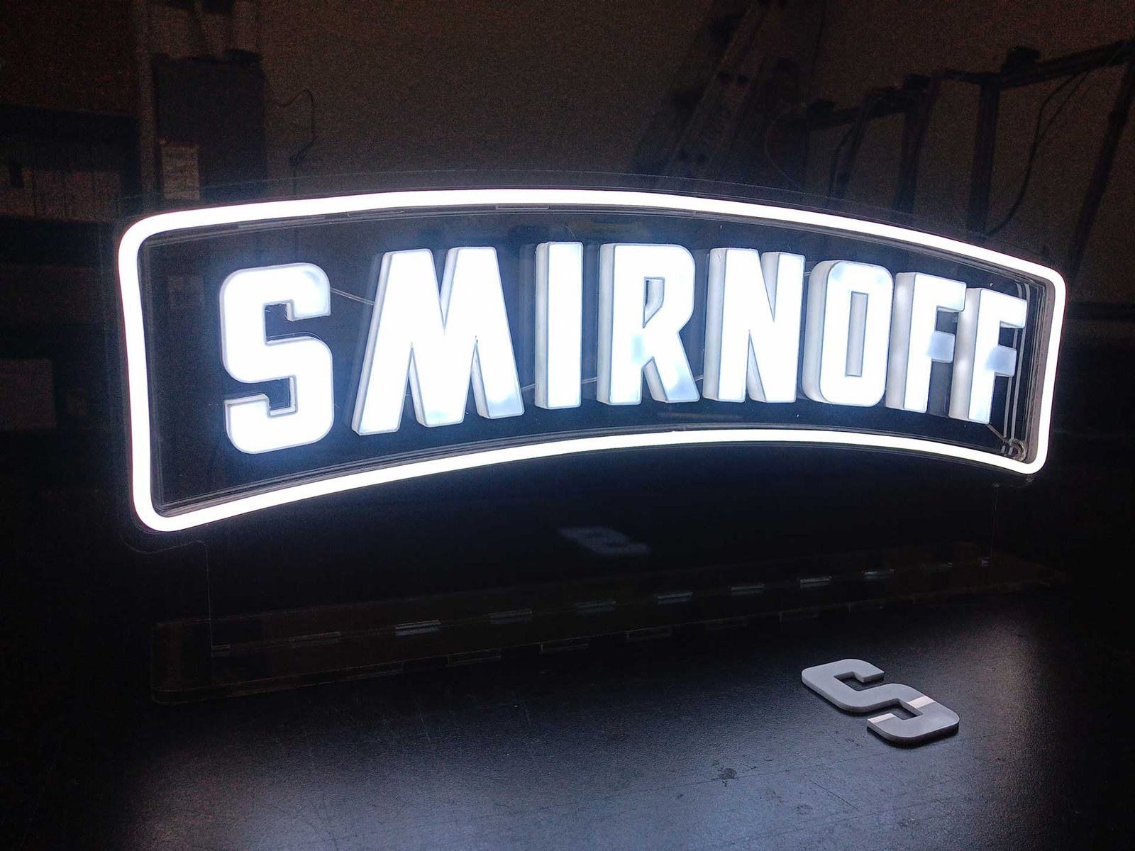 Smirnoff 3D Printed Logo with LED Neon Frame