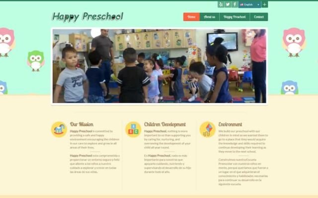 <a href="https://happypreschool.us" target="_blank" rel="noopener noreferrer">Happypreschool.us</a>: Encontré el dominio perfecto y desarrollé un sitio web atractivo con un video dinámico en el hero, fotografías profesionales y contenido bilingüe para alcanzar una audiencia más amplia. Sitio web de Happy Preschool con diseño colorido, contenido bilingüe y enfoque en experiencia infantil